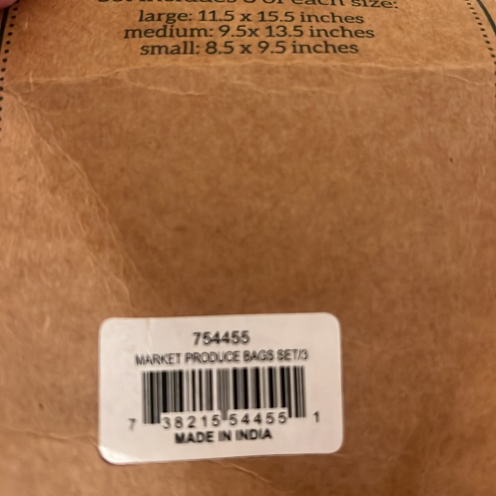 Reusable & Washable Cotton Produce Bags | Set of 3 - Picture 3 of 4